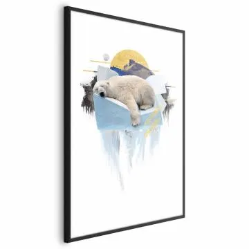 Plakat Niedźwiedź polarny 60x90 cm z ramą czarną bez marginesu