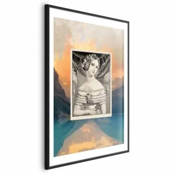 Plakat Retro portret 29,7x42 cm z ramą czarną z marginesem