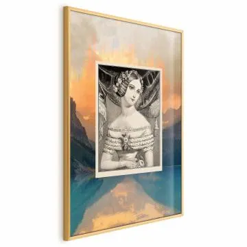 Plakat Retro portret 29,7x42 cm z ramą złotą bez marginesu