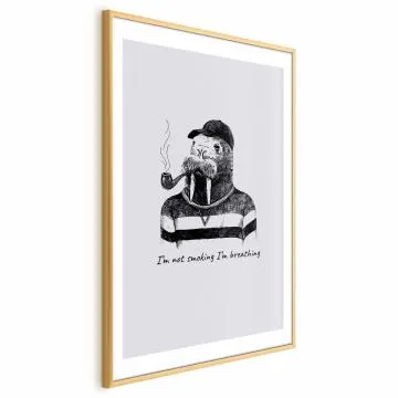 Plakat Smoking 60x90 cm z ramą złotą z marginesem