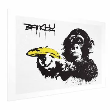 Plakat Bananowy pistolet 90x60 cm bez ramy z marginesem