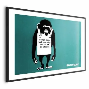 Plakat Zła małpa 90x60 cm z ramą czarną z marginesem