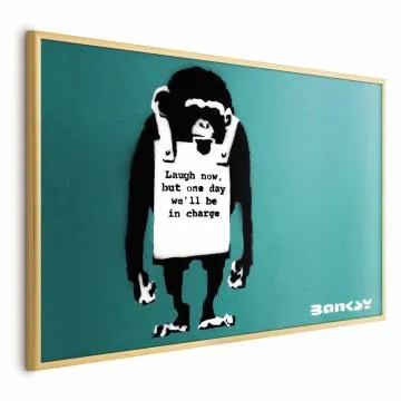 Plakat Zła małpa 60x40 cm z ramą złotą bez marginesu