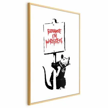 Plakat Worthless 40x60 cm z ramą złotą bez marginesu