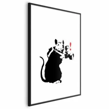 Plakat Szczur fotograf 40x60 cm z ramą czarną z marginesem