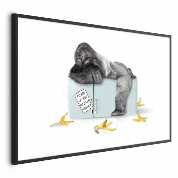Plakat Głodny goryl 30x21 cm z ramą czarną z marginesem