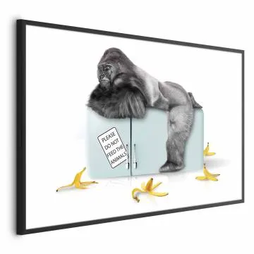 Plakat Głodny goryl 30x21 cm z ramą czarną bez marginesu