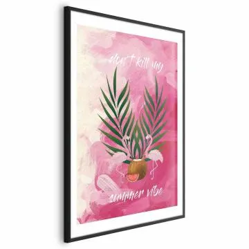 Plakat Summer Vibe 29,7x42 cm z ramą czarną z marginesem