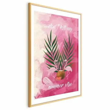 Plakat Summer Vibe 40x60 cm z ramą złotą z marginesem