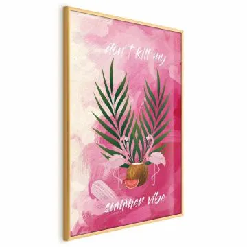 Plakat Summer Vibe 21x30 cm z ramą złotą bez marginesu