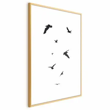 Plakat Wieczorny lot 40x60 cm z ramą złotą z marginesem
