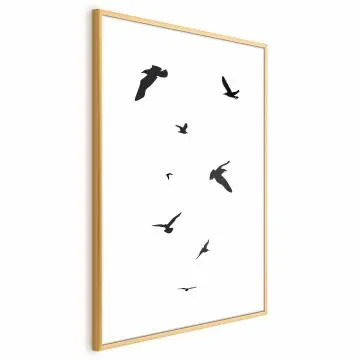 Plakat Wieczorny lot 21x30 cm z ramą złotą bez marginesu
