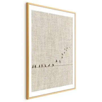 Plakat Nauka latania 40x60 cm z ramą złotą z marginesem