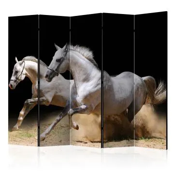 Parawan jednostronny Zwierzęta 225x172 cm 5-częściowy czarny