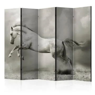 Parawan dwustronny Zwierzęta 225x172 cm 5-częściowy szary