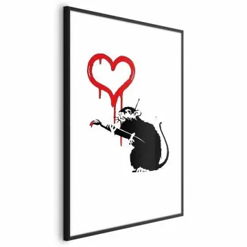 Plakat Love Rat 29,7x42 cm z ramą czarną z marginesem