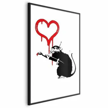 Plakat Love Rat 29,7x42 cm z ramą czarną bez marginesu