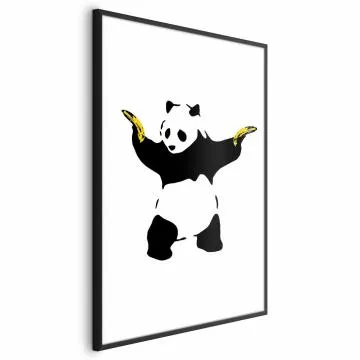 Plakat Panda with Guns 40x60 cm z ramą czarną bez marginesu