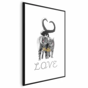 Plakat Fluffy Love 29,7x42 cm z ramą czarną z marginesem