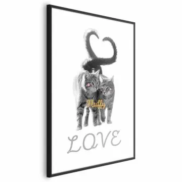 Plakat Fluffy Love 60x90 cm z ramą czarną bez marginesu