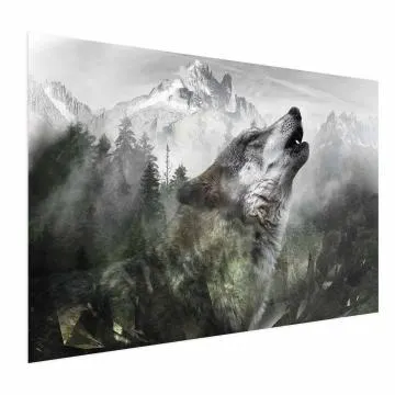 Plakat Wyjący wilk 30x21 cm bez ramy bez marginesu
