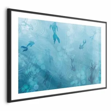 Plakat Japoński staw 90x60 cm z ramą czarną z marginesem