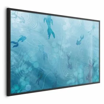 Plakat Japoński staw 90x60 cm z ramą czarną bez marginesu