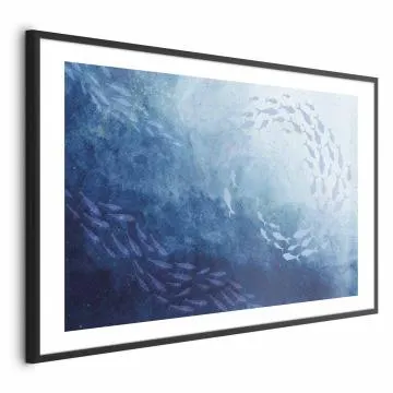 Plakat Morska toń 90x60 cm z ramą czarną z marginesem