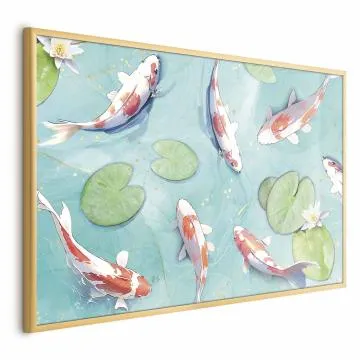 Plakat Staw w Japonii 90x60 cm z ramą złotą bez marginesu