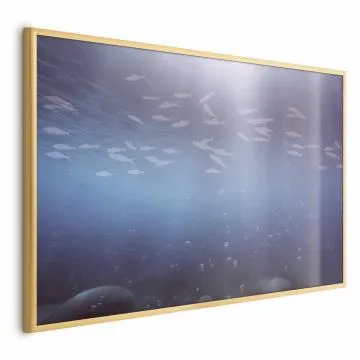 Plakat Rybki w głębinach 30x21 cm z ramą złotą bez marginesu