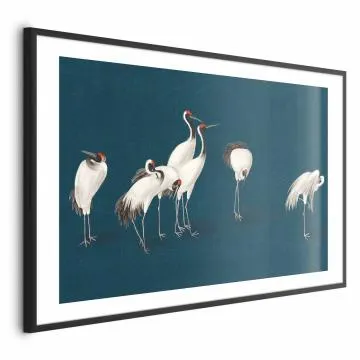 Plakat Wieczór nad stawem 90x60 cm z ramą czarną z marginesem