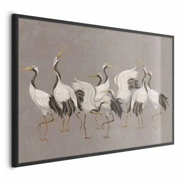 Plakat Taniec żurawi 30x21 cm z ramą czarną bez marginesu