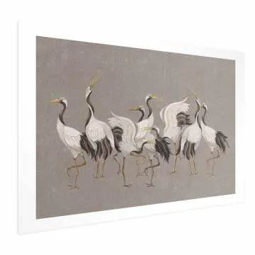 Plakat Taniec żurawi 30x21 cm bez ramy z marginesem