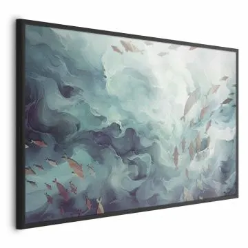 Plakat Ryby w oceanie 42x29,7 cm z ramą czarną bez marginesu