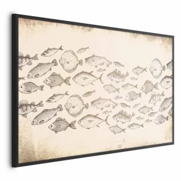 Plakat Subtelne rybki 60x40 cm z ramą czarną bez marginesu