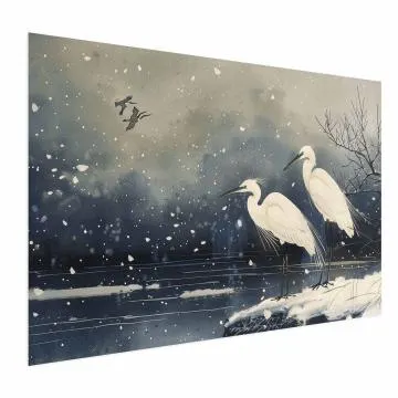 Plakat Czaple nad stawem 30x21 cm bez ramy bez marginesu