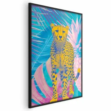 Plakat Egzotyczny Lampart 21x30 cm z ramą czarną bez marginesu