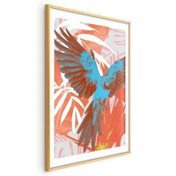 Plakat Egzotyczne skrzydła 21x30 cm z ramą złotą z marginesem