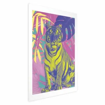 Plakat Kolorowy tygrys 40x60 cm bez ramy bez marginesu
