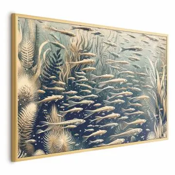 Plakat Oceaniczna przyroda 60x40 cm z ramą złotą bez marginesu
