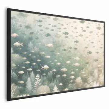 Plakat Morski świat 90x60 cm z ramą czarną bez marginesu