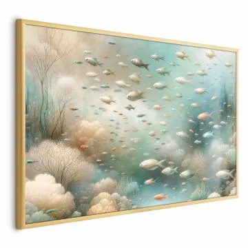 Plakat Oceaniczne piękno 60x40 cm z ramą złotą bez marginesu