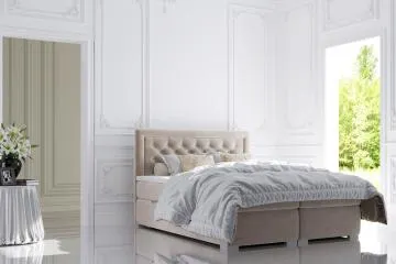 Łóżko kontynentalne AMIGO 180x200 czarne velvet z pojemnikiem