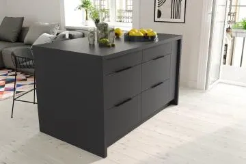 Wyspa kuchenna 140 cm grafitowa