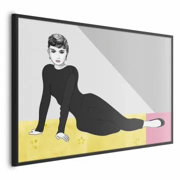 Plakat Piękna Audrey 42x29,7 cm z ramą czarną bez marginesu