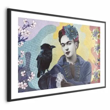 Plakat Totemiczna Frida 42x29,7 cm z ramą czarną z marginesem