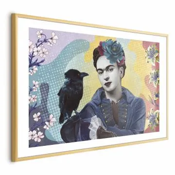 Plakat Totemiczna Frida 42x29,7 cm z ramą złotą z marginesem