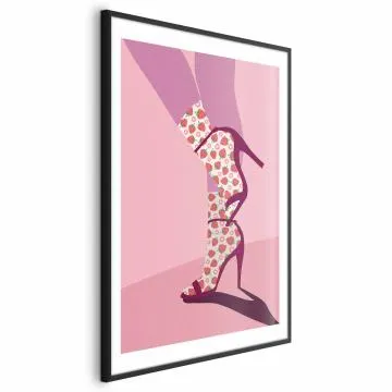 Plakat Skarpetki w truskawki 29,7x42 cm z ramą czarną z marginesem