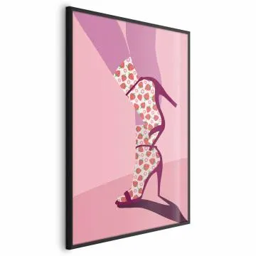 Plakat Skarpetki w truskawki 60x90 cm z ramą czarną bez marginesu