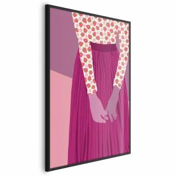 Plakat Truskawkowa pani 60x90 cm z ramą czarną bez marginesu
